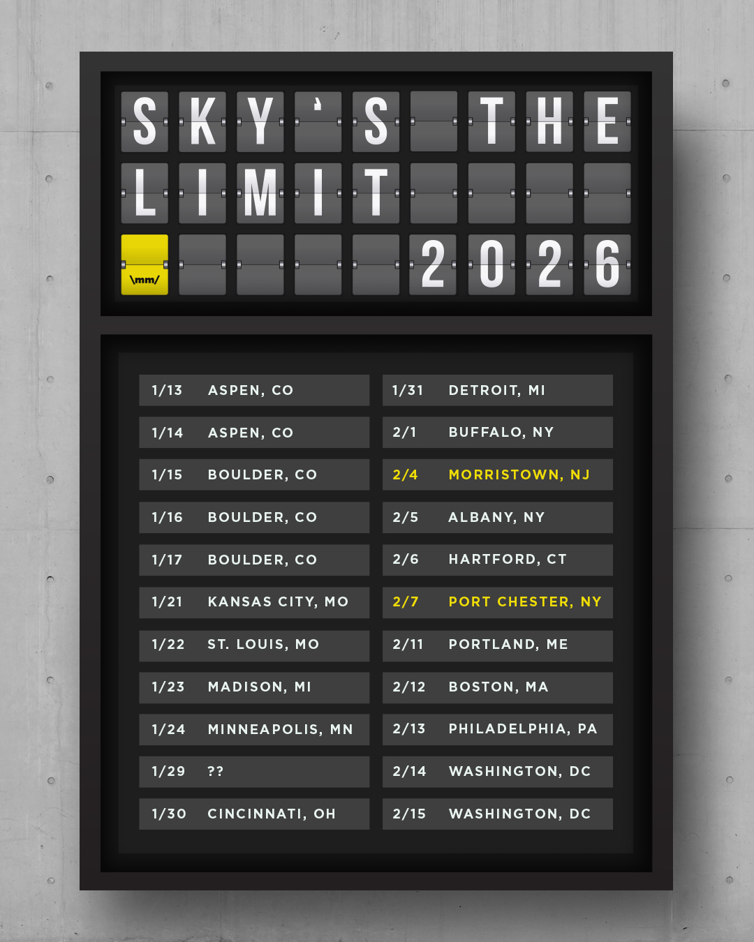 Umphrey’s McGee Sky’s The Limit Tour Poster 2026